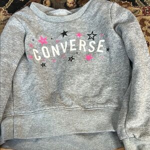 Converse Gray and Pink Sweatshirt with Logo and Stars